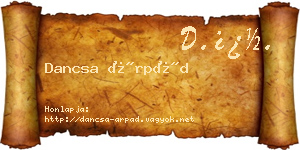 Dancsa Árpád névjegykártya